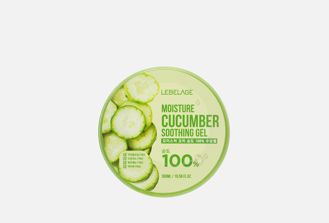 цена Увлажняющий успокаивающий гель для лица и тела LEBELAGE Moisture Cucumber Purity 100% 300 мл