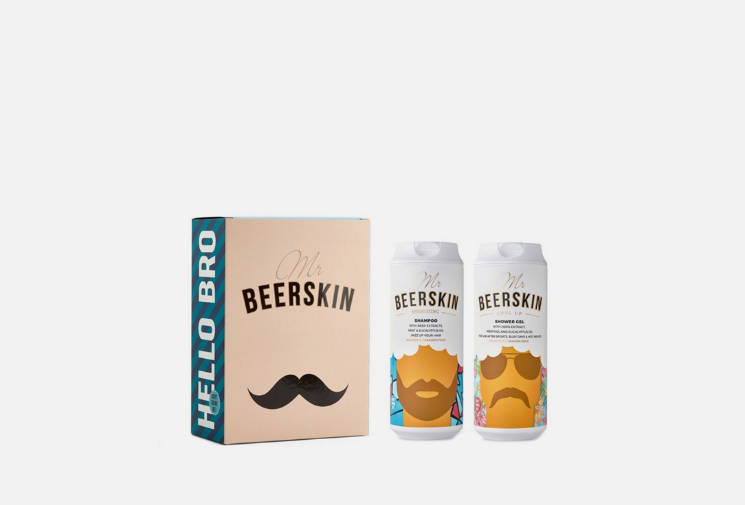 Подарочный набор: Шампунь + гель для душа BEERSKIN Gift set 1 шт гель для умывания beerskin гель для душа с пивными экстрактами очищающий и расслабляющий mr beerskin boost