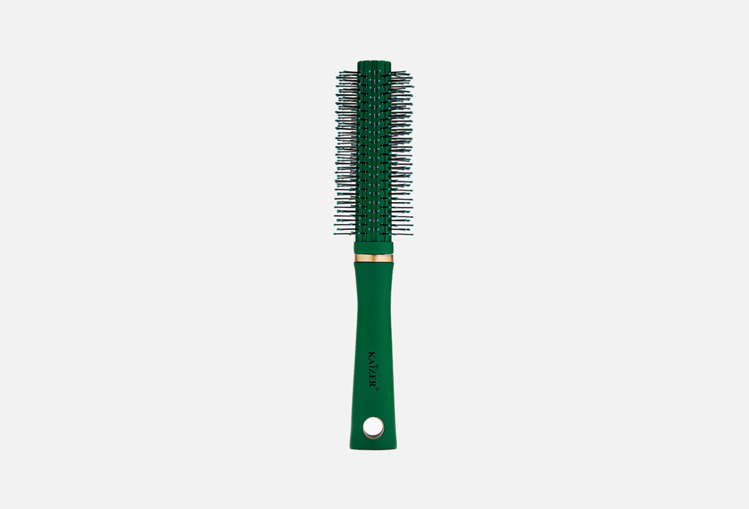 Круглая массажная Расчёска для волос  KAIZER зелёная 