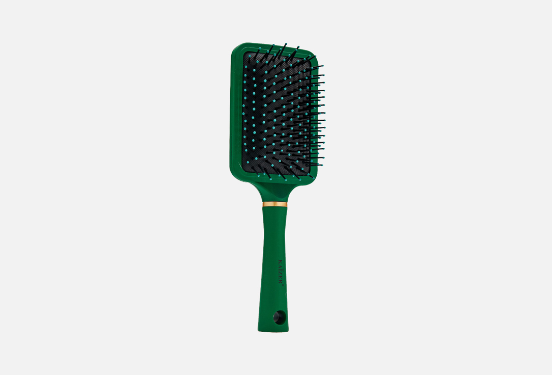 прямоугольная массажная Расчёска для волос  KAIZER зелёная 