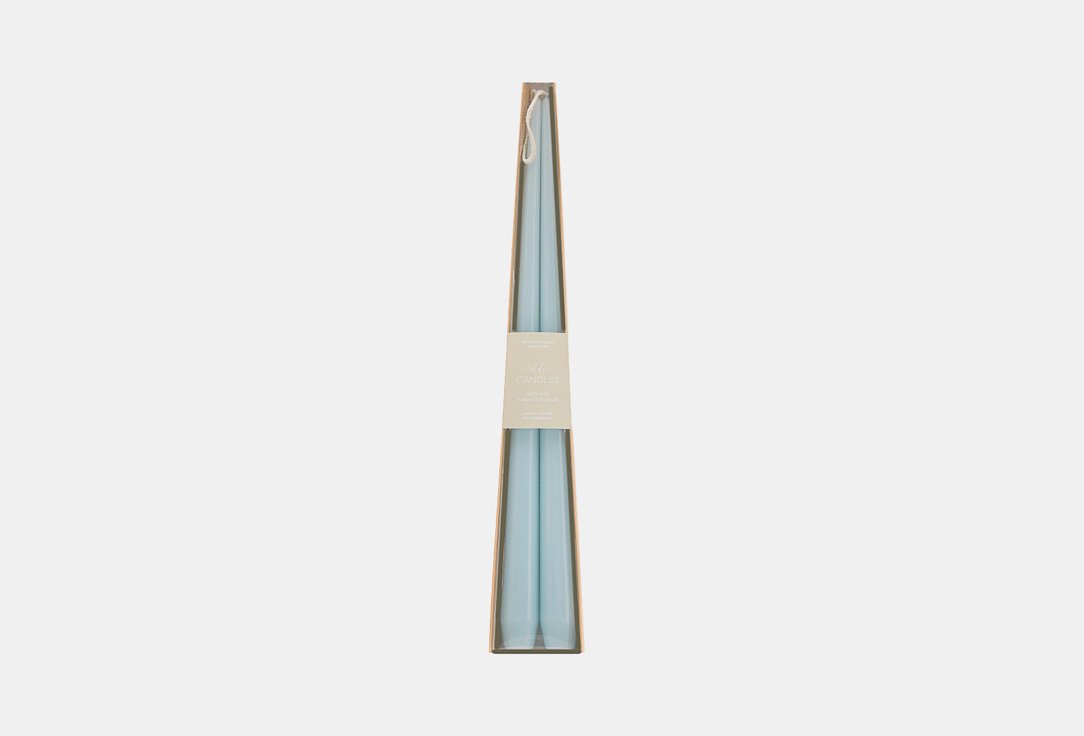 Свеча коническая  ALDE CANDLES 35 см бледно-голубой, 2 штуки 
