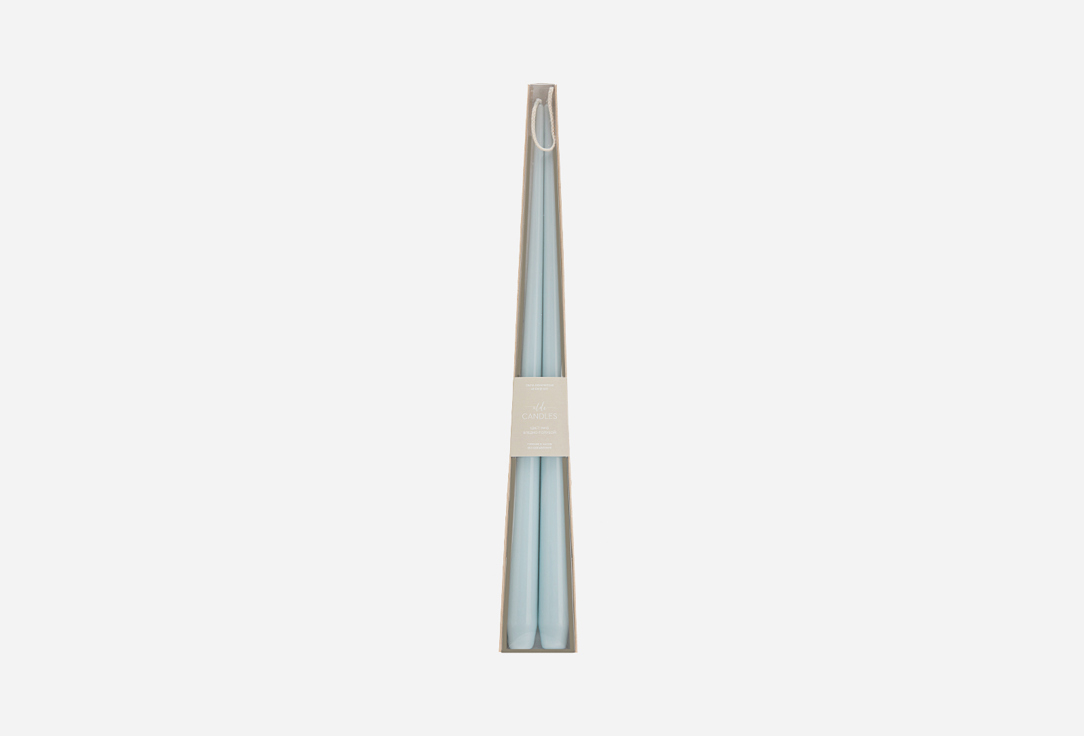 Свеча коническая ALDE CANDLES 42 см бледно-голубой, 2 штуки 190 мл