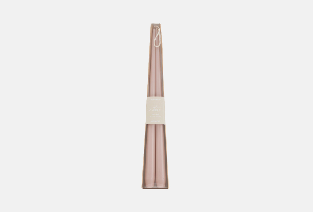 Свеча коническая  ALDE CANDLES 35 см тёплый розовый, 2 штуки 