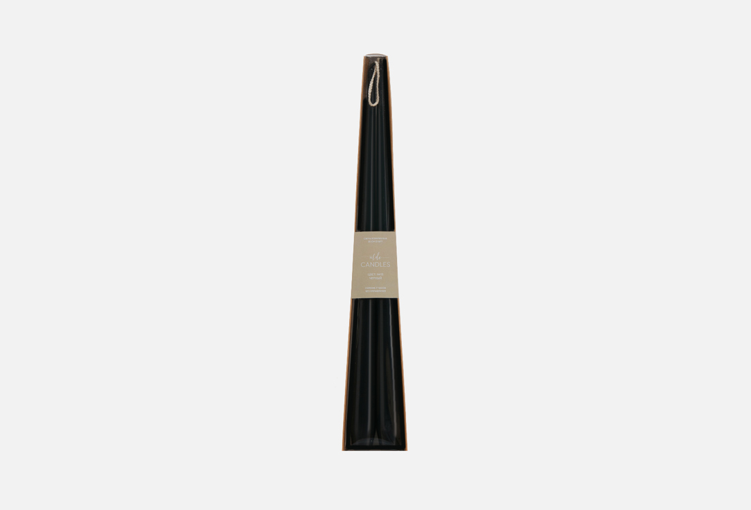 Свеча коническая ALDE CANDLES 35 см черный, 2 штуки