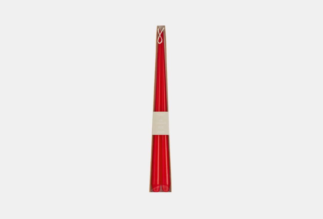 Свеча коническая  ALDE CANDLES 42 см красный, 2 штуки 