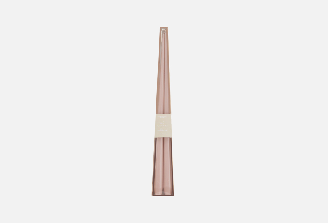Свеча коническая  ALDE CANDLES 42 см тёплый розовый, 2 штуки 
