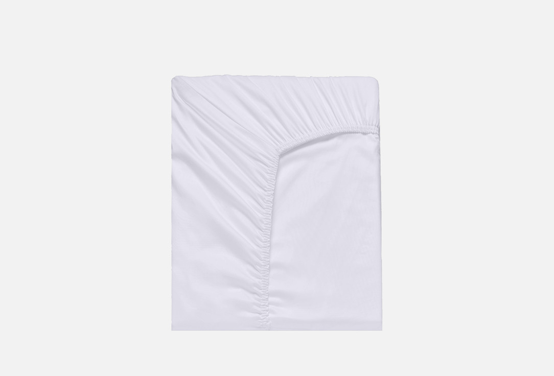 Изображение товара Простыня на резинке Soft Silver Альпийский снег 160x200 см гипоаллергенная сатин