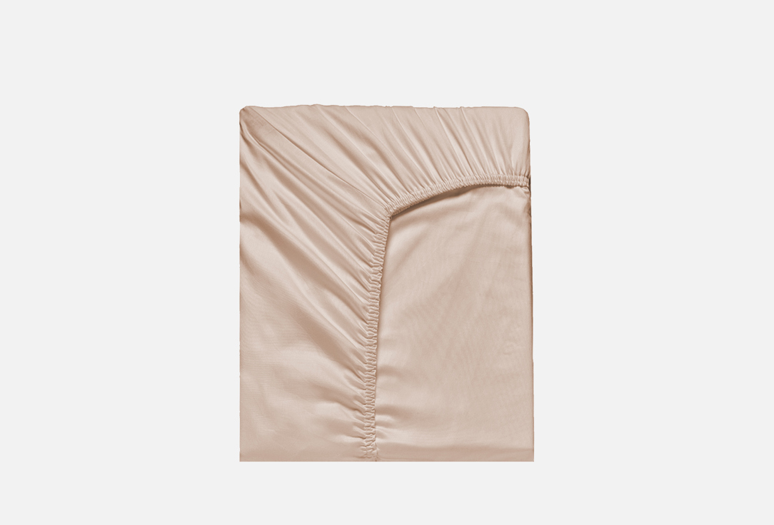 Изображение товара Простыня на резинке Soft Silver Песчаный берег, бежевая, полутораспальная