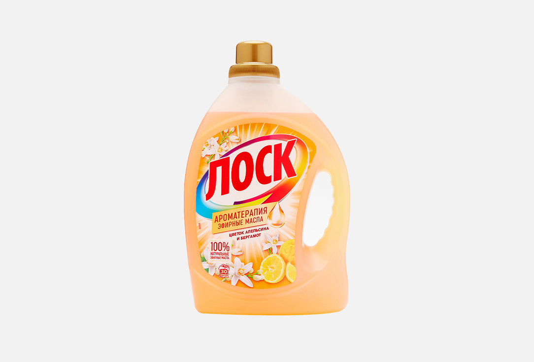 Изображение товара Гель для стирки цветного и белого белья Лоск Ароматерапия, цветок апельсина и бергамот
