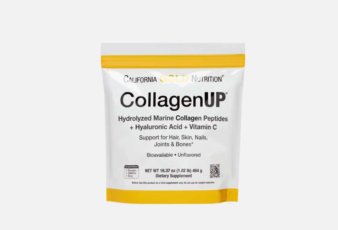 Изображение товара БАД для здоровья волос и ногтей California Gold Nutrition коллаген 5 г с витамином С и гиалуроновой