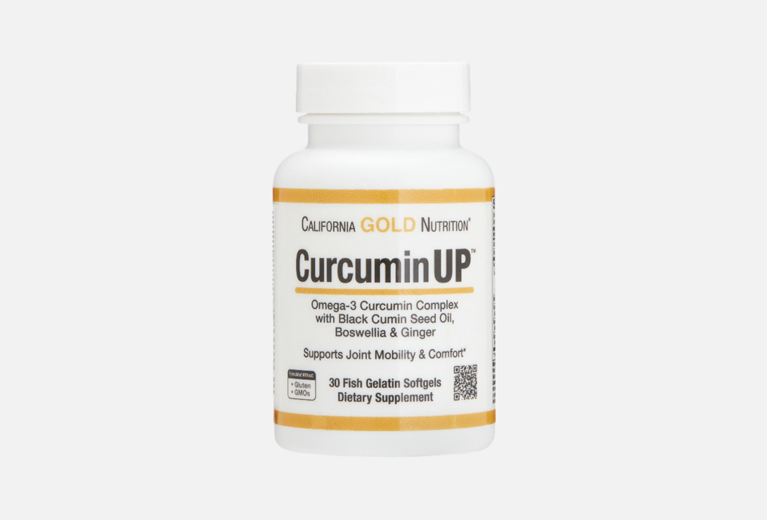 

БАД для укрепления иммунитета CALIFORNIA GOLD NUTRITION, CurcuminUP омега-3, экстракт куркумы 200 мг в капсулах 30 шт