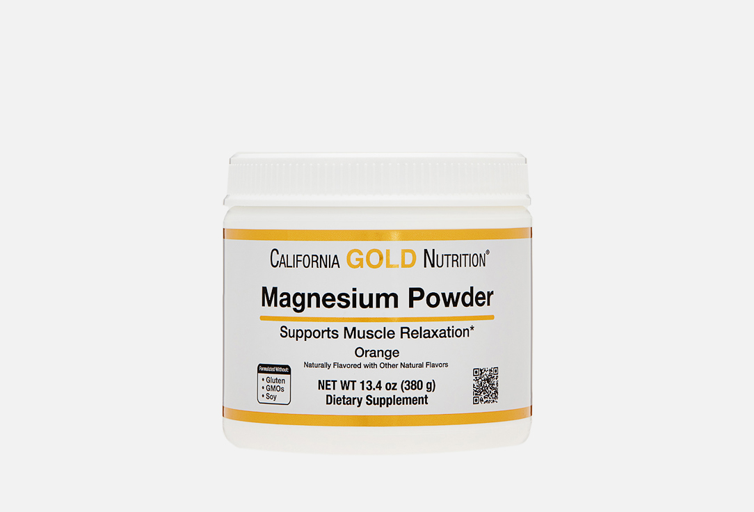 Магний CALIFORNIA GOLD NUTRITION 290 мг в порошке со вкусом апельсина 380 г california gold nutrition магний в растворимом порошке с нейтральным вкусом 283 г 10 унций