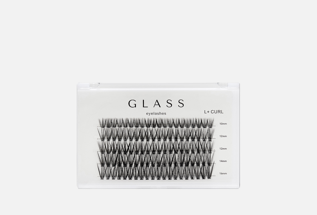 Ресницы для стрелки изгиб 10-16 мм GLASS EYELASHES eyelashes l+curl  mix 