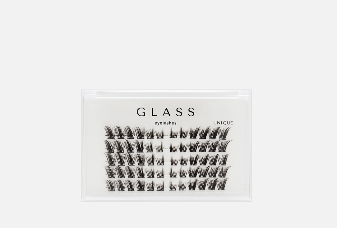 Ресницы с мягким наклоном для стрелки GLASS EYELASHES eyelashes unique 7-12 mm mix 