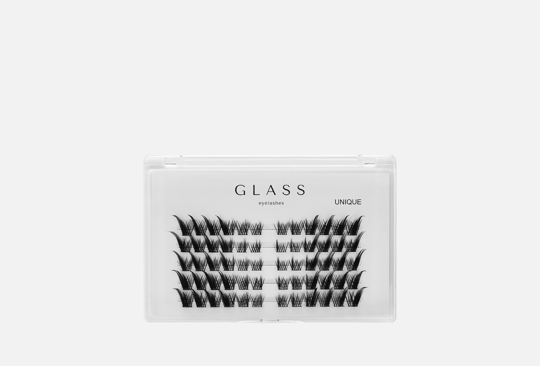 

Ресницы с мягким наклоном для стрелки GLASS EYELASHES, Черный, Eyelashes unique 7-12 mm mix 1 шт