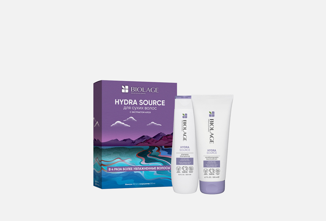 увлажняющий шампунь для волос matrix biolage hydra source без парабенов для сухих волос 1л Набор для увлажнения волос BIOLAGE Hydra source 2 шт
