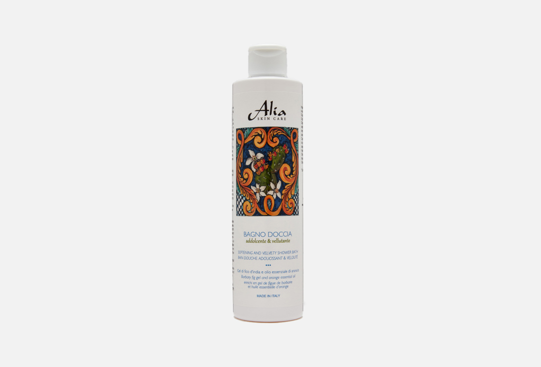 Смягчающий и увлажняющий гель для душа и ванны  ALIA SKIN CARE с маслом опунции и сладкого апельсина 