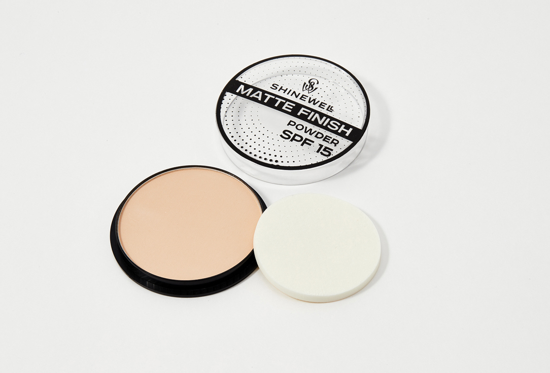 Пудра матирующая для лица, SPF 15  SHINEWELL Matte Finish Powder 01 