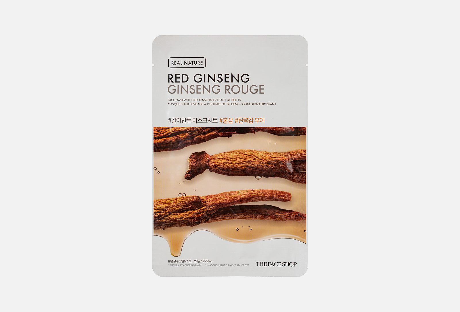 THE FACE SHOP Тканевая маска для упругости кожи Real nature red ginseng ...