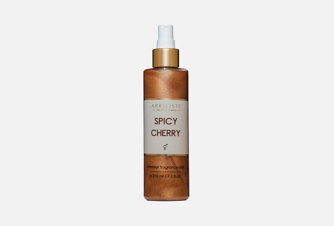 Изображение товара Спрей для тела с шиммером ARRIVISTE Spicy Cherry 210 мл легкий аромат и блеск