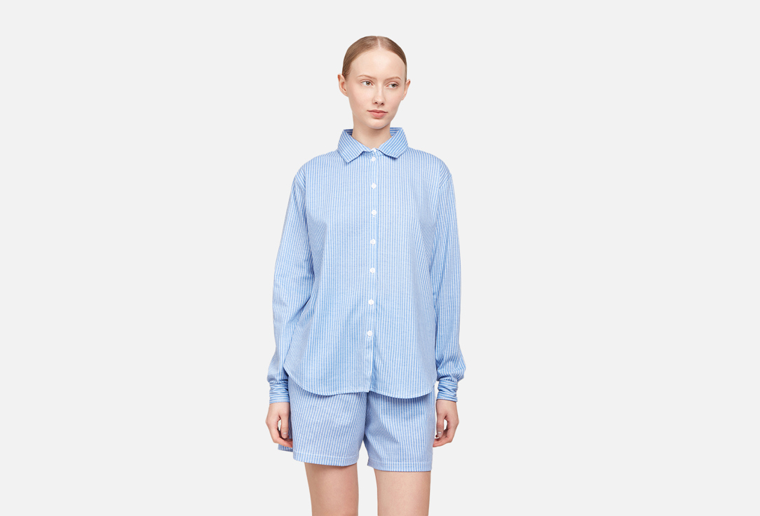 Пижама рубашка и шорты Patti Weekend vibes Голубой