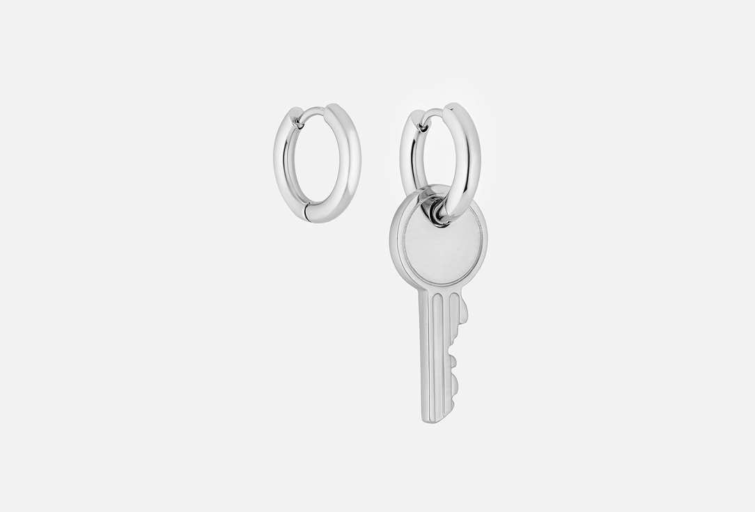 Серьги-кольца JEWEL4U С подвеской ключ 2 шт цена и фото