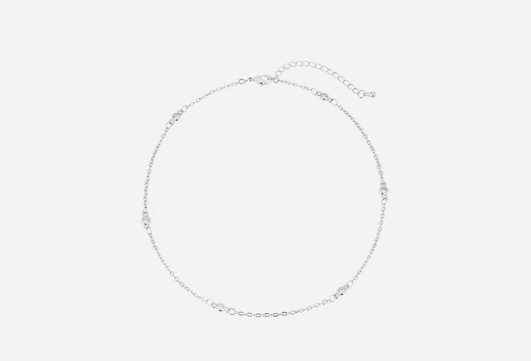 Изображение товара Чокер-цепочка Jewel4u серебристая с цирконами