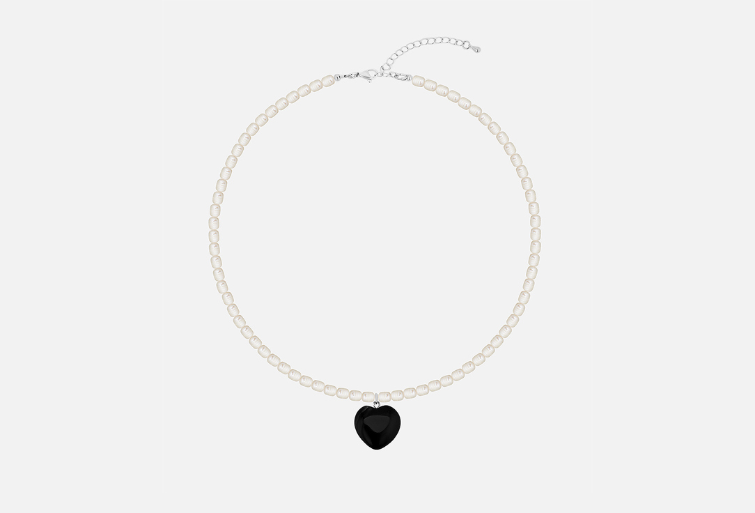 Ожерелье из жемчуга с подвеской Jewel4u с подвеской сердце Black 