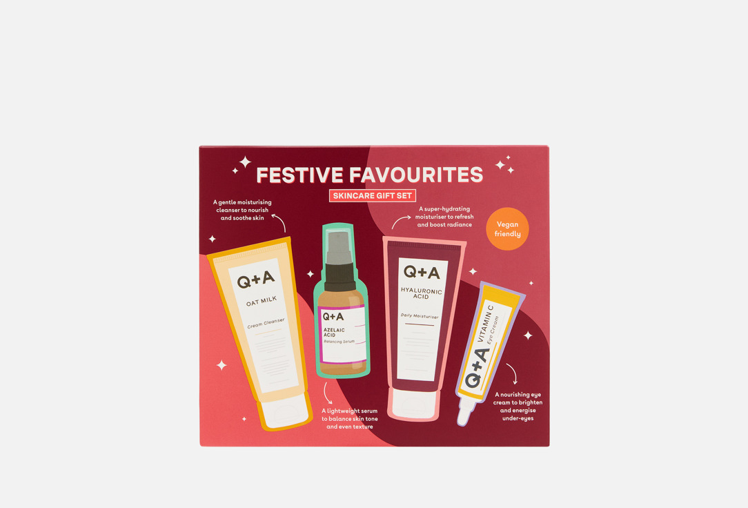 

Подарочный набор для ухода за лицом Q+A, Festive Favourites 4 шт