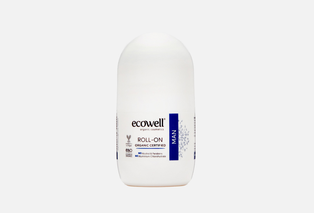 цена Органический шариковый дезодорант ECOWELL Organic roll-on for men 75 мл