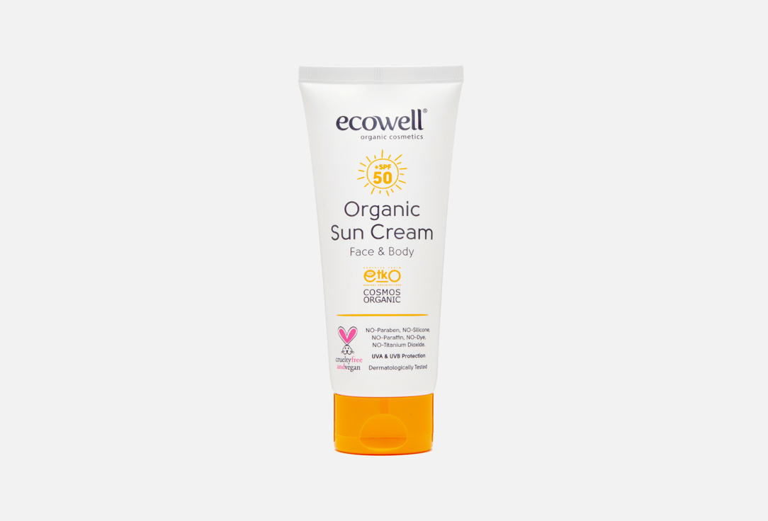 Крем для загара SPF50 ECOWELL Organic Sun cream 110 мл солнцезащитный крем для тела botavikos солнцезащитный крем для тела spf50