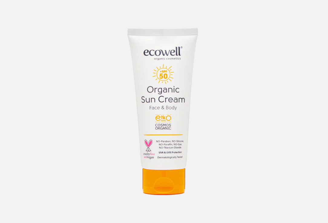 Крем для загара SPF50 Ecowell Organic Sun cream  