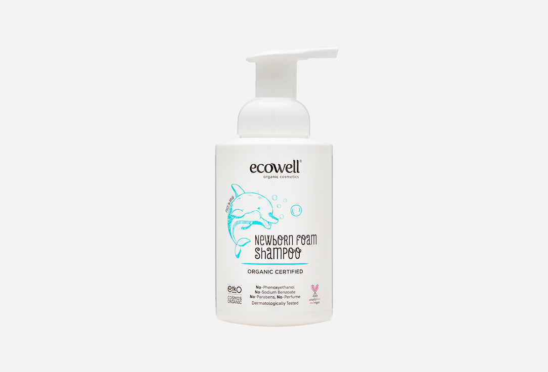 цена Пенка-шампунь для новорожденных ECOWELL Newborn Foam Shampoo 300 мл