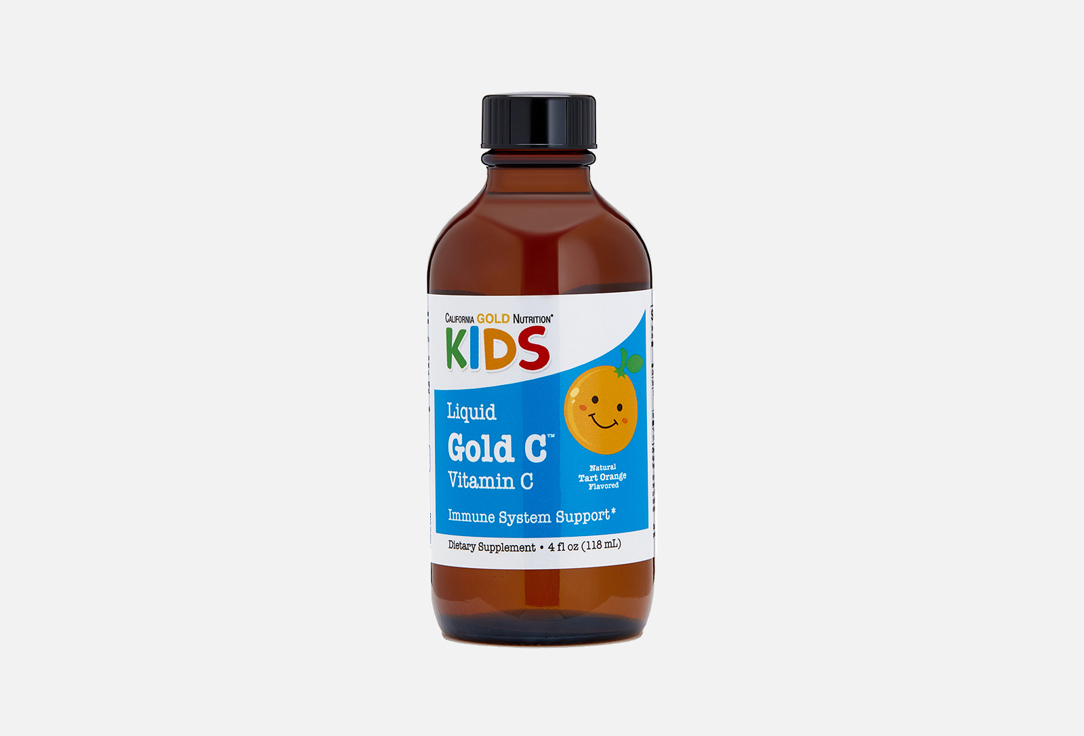 Витамин С CALIFORNIA GOLD NUTRITION 250 мг в сиропе со вкусом апельсина 118 мл жидкий витамин d3 для детей california gold nutrition 10 мл