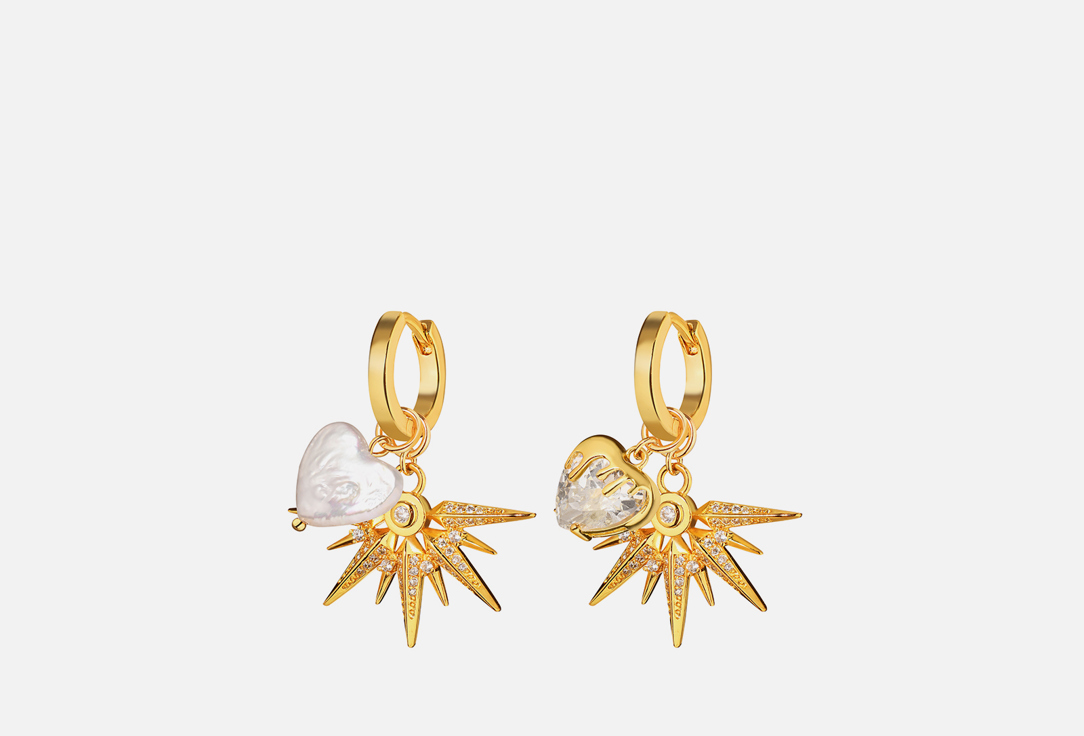 серьги GINADREAMS Бьется сердце Gold 2 шт