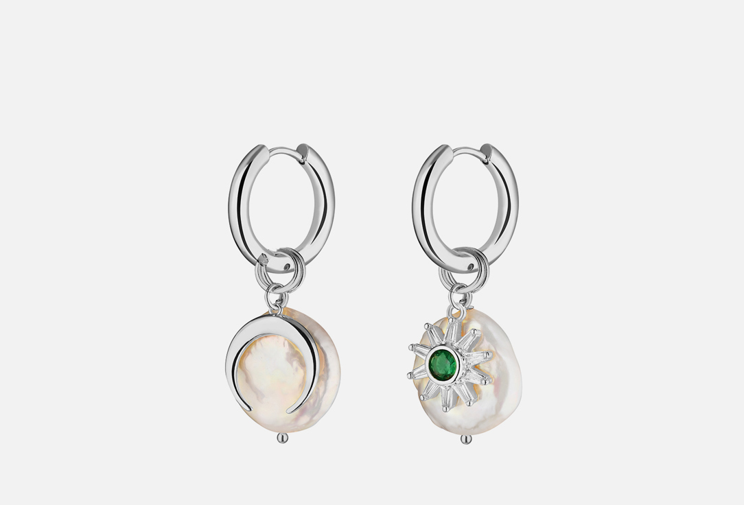 серьги GINADREAMS Earrings Sun and Moon Silver 2 шт july child серьги twinkle moon earrings – silver