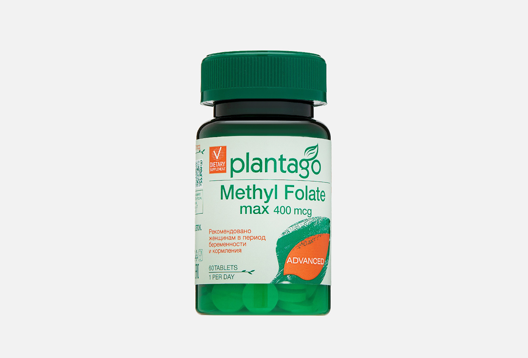 Бад для поддержки сердечно-сосудистой системы PLANTAGO Метилфолат кальция 400 мкг в таблетках 60 шт