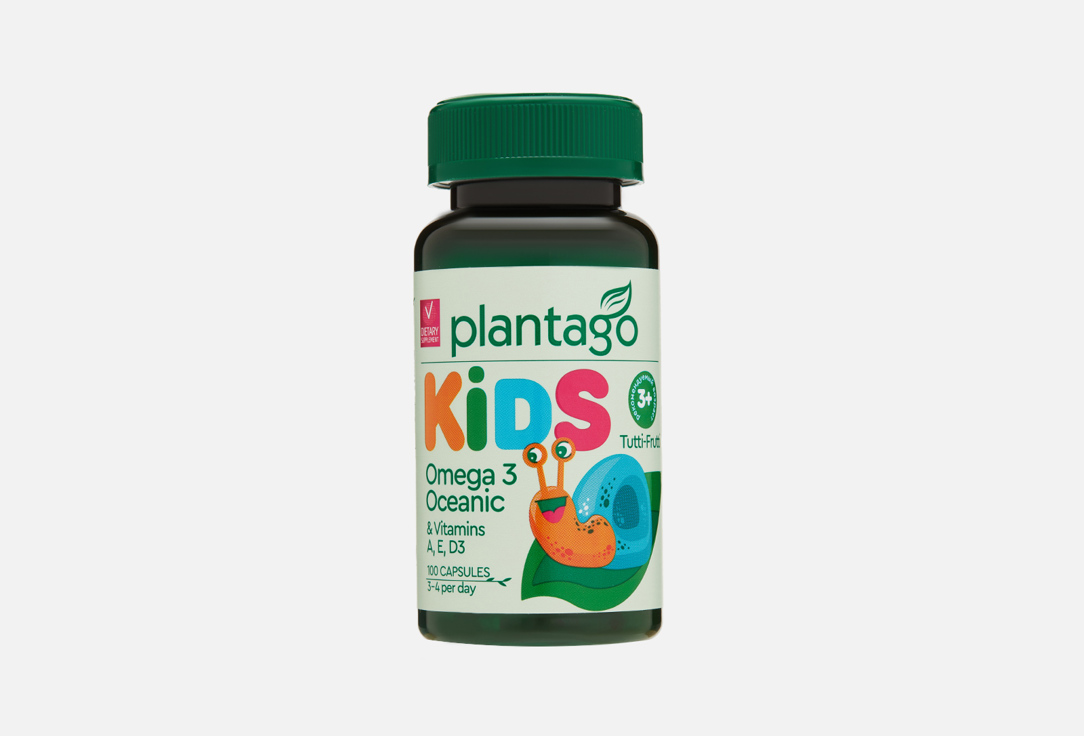Бад для поддержки сердечно-сосудистой системы Plantago Омега 3 в жевательных капсулах со вкусом тутти-фрутти 