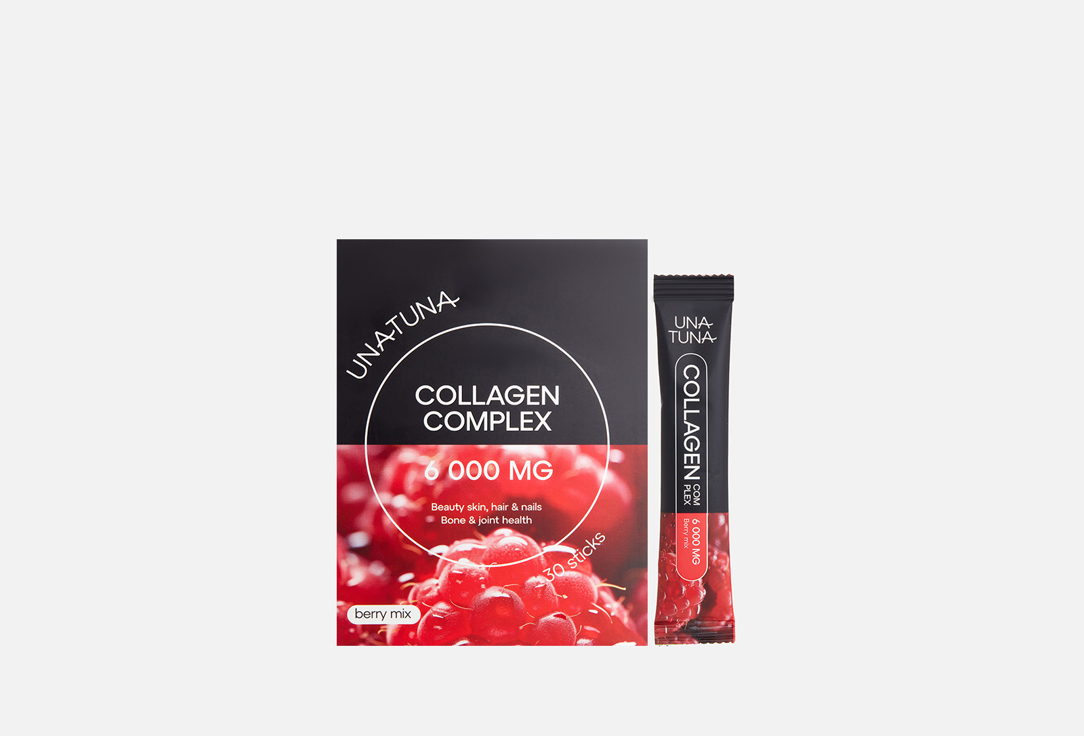 БАД для красоты кожи Unatuna Berry Mix Коллаген гидролизованный 6000 мг в стиках 