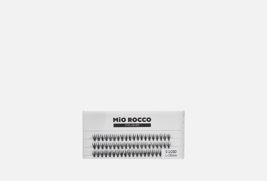 Накладные ресницы пучки MIO ROCCO Lashes, 20D L 10 мм 60 шт индивидуальные ресницы 20d накладные ресницы для девочек отдельные ресницы для наращивания nesura норковые черные мягкие накладные ресницы