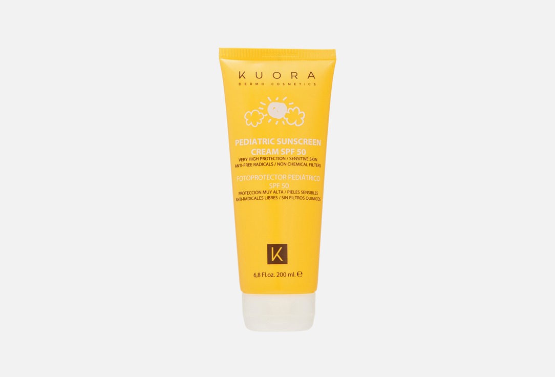 

Солнцезащитный крем для детей SPF 50 KUORA, Pediatric sunscreen cream 200 мл