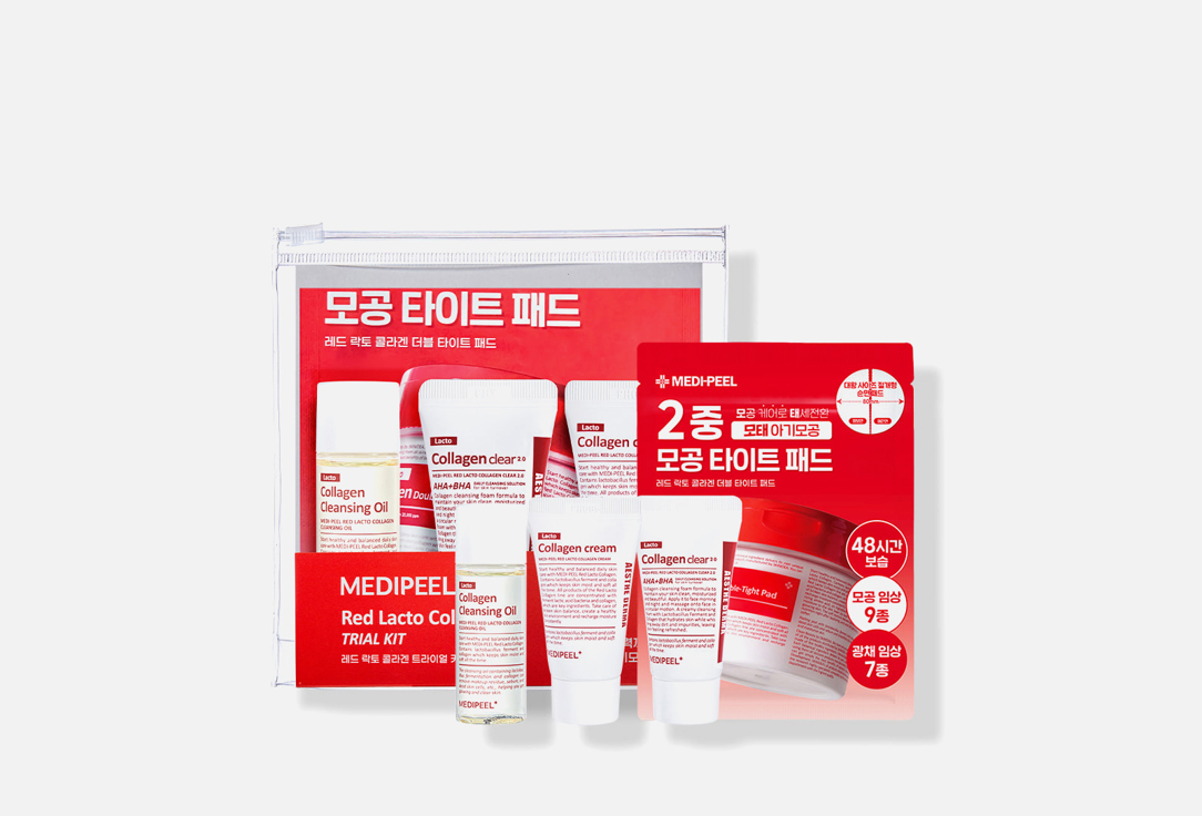 Набор миниатюр для лица MEDI PEEL Red Lacto Collagen Trial Kit 4 шт medi peel маска для лица medi peel red lacto collagen wrapping mask