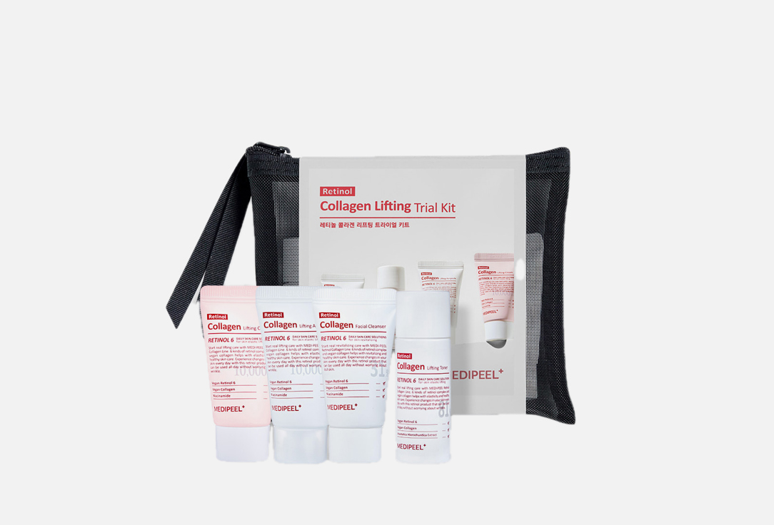 Набор миниатюр для лица MEDI PEEL Retinol Collagen Lifting Trial Kit 4 шт поросуживающая маска с лифтинг эффектом medi peel red lacto collagen pore lifting mask 30 мл