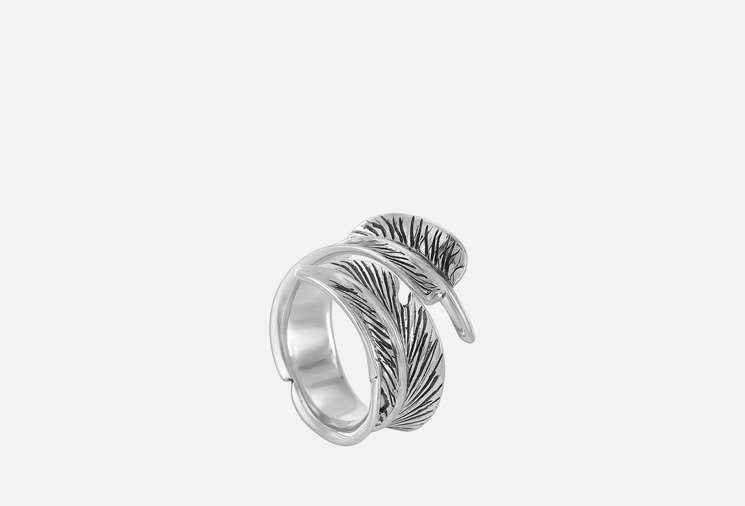 Кольцо серебряное SPIRALIS Feather Boho ring 18 мл кольцо в полированной бронзе р 18 цвет без цвета