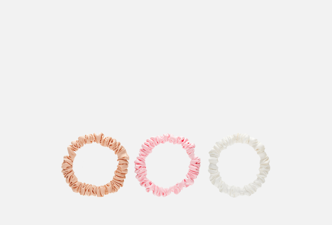 Изображение товара Набор из 3 узких резинок из искусственного шелка 8 Horas of Silk Pink, powder, white