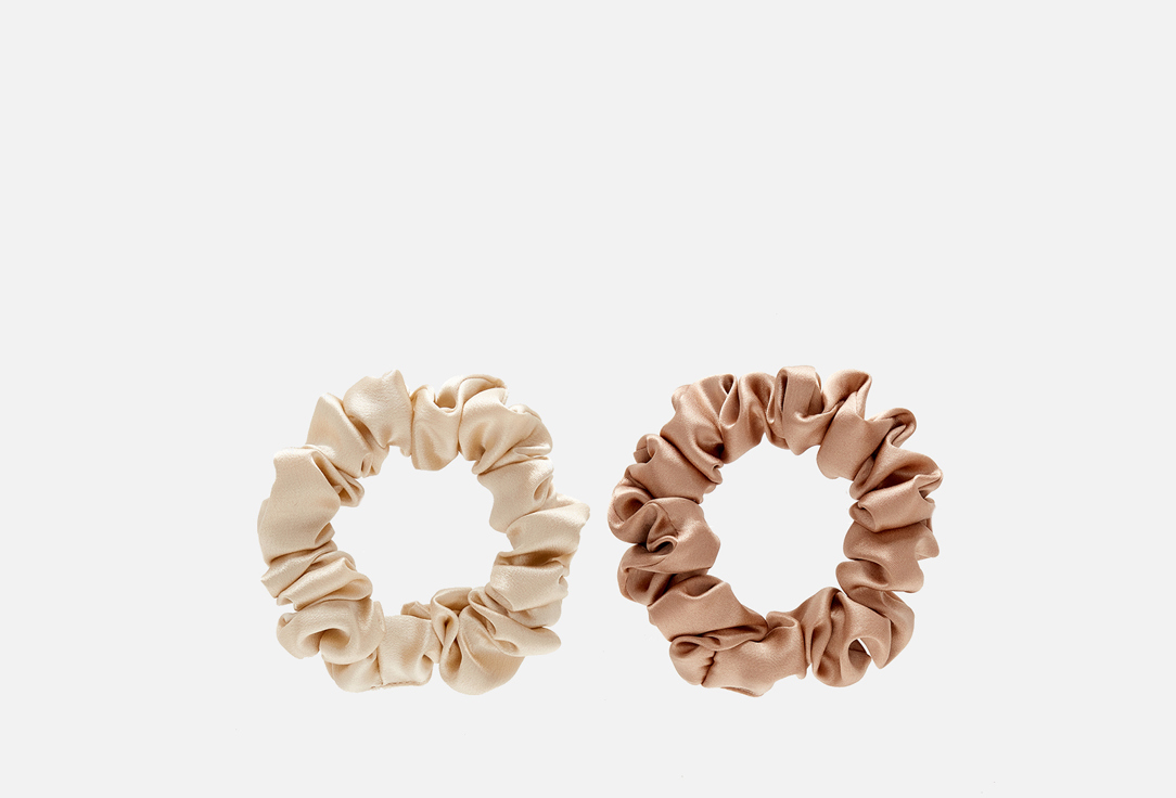 

2 средних шелковых резинки для волос 8 HORAS OF SILK, Latte+Sand 2 шт