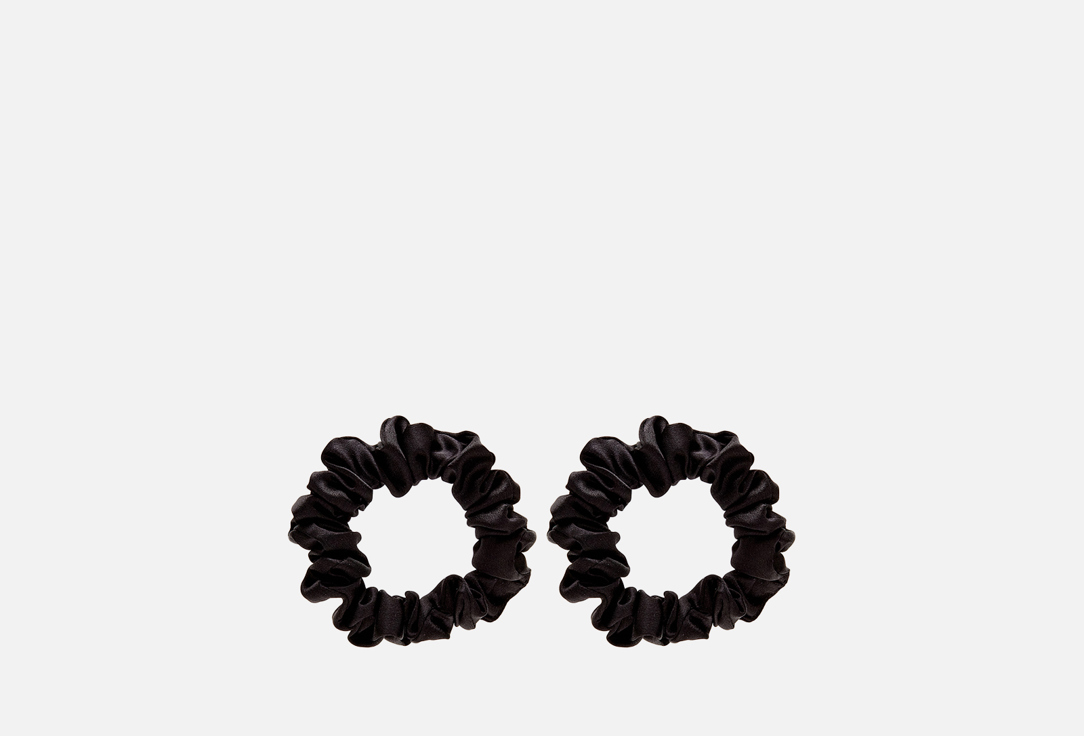 Изображение товара Средние шелковые резинки для волос Horas of silk Midnight 2 шт премиум качество