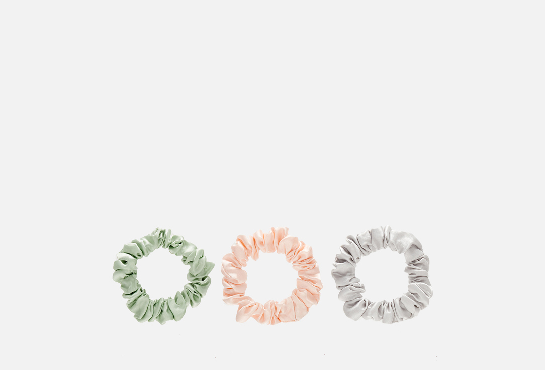 Изображение товара Набор из 3 шёлковых резинок для волос 8 Horas of silk Sunset Pistachio Sky