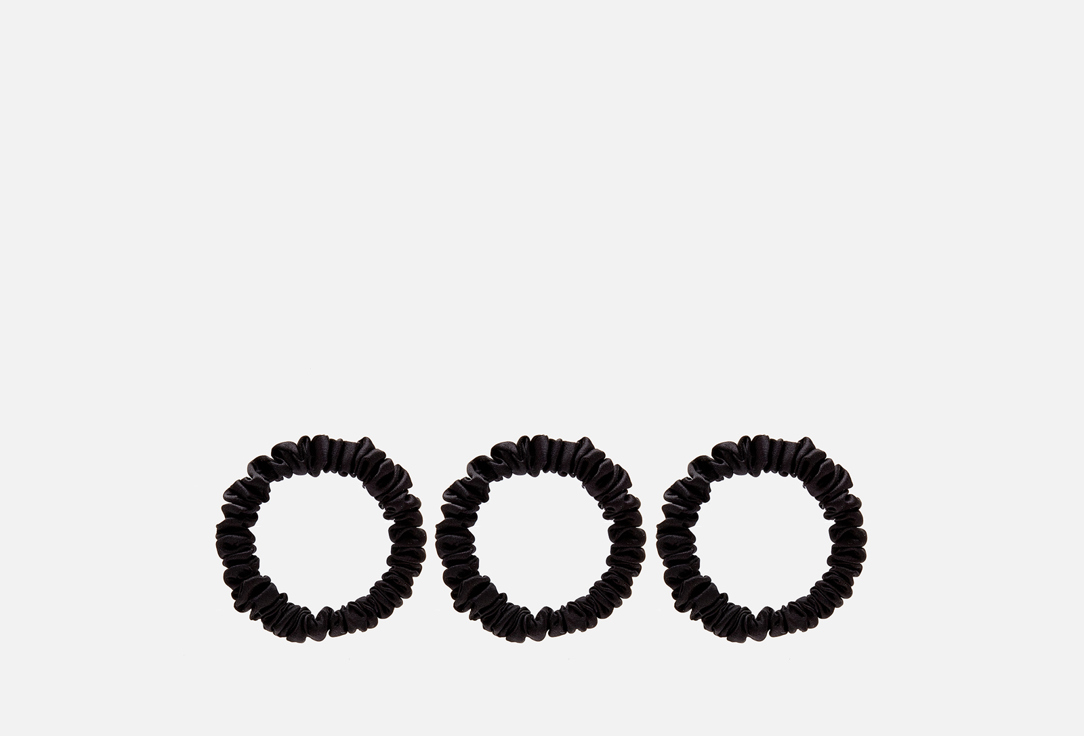 Изображение товара 3 узких шелковых резинки для волос 8 Horas of silk Midnight