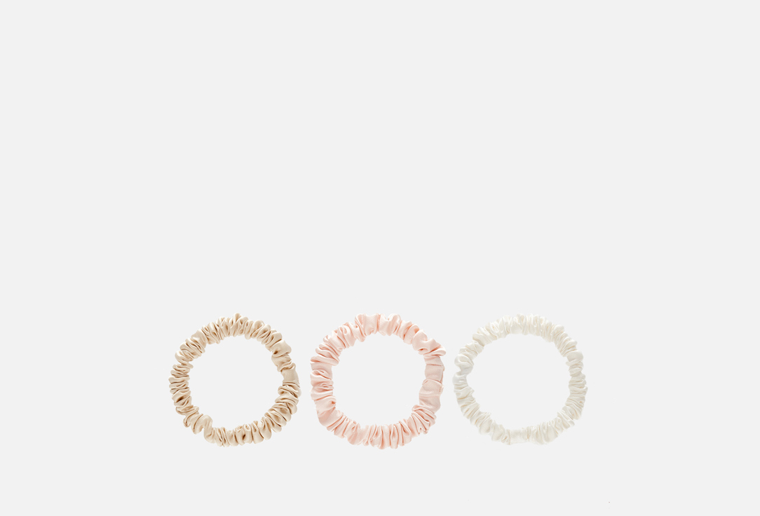 

3 узких шелковых резинки для волос 8 HORAS OF SILK, Sunset, Sand, Pearl 3 шт